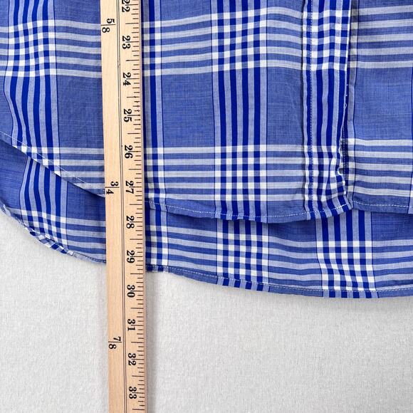 GRAYSON The Hero Button Up Shirt Womens Large Blue White Plaid ANTHROPOLOGIE - Picture 14 of 14